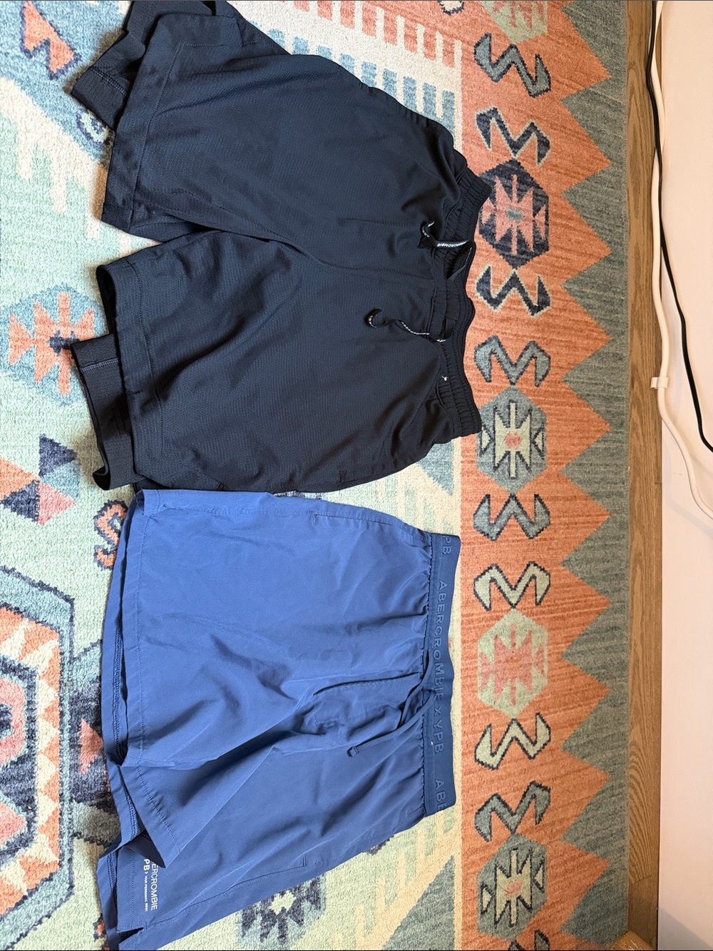 Abercrombie & Fitch Men’s Navy and Blue Hybrid Shorts Duo